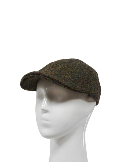 Harris Tweed Duck Bill Cap - Forest Green Herringbone (HH)