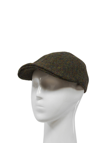 Harris Tweed Mallaig Duck Bill Cap - Forest Green Herringbone (HH)