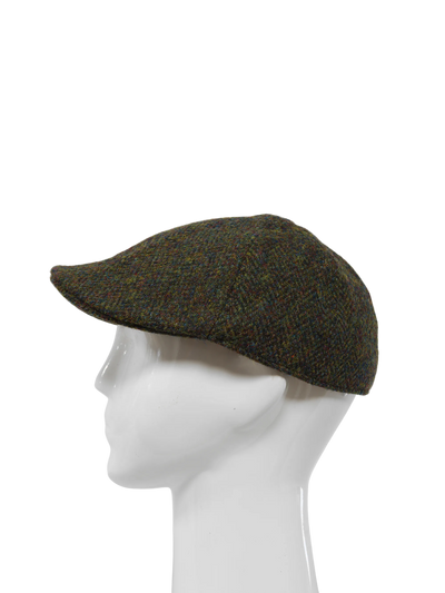 Harris Tweed Duck Bill Cap - Forest Green Herringbone (HH)