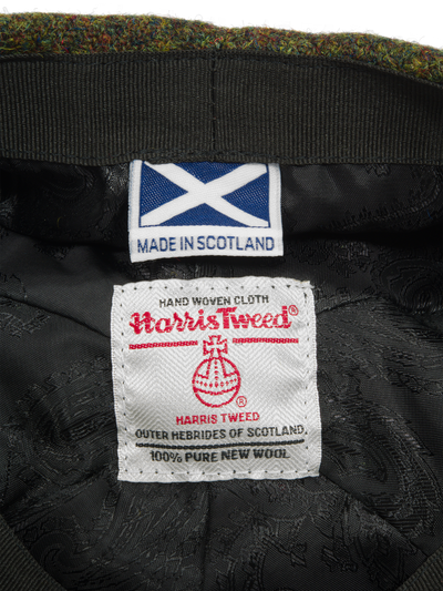 Harris Tweed Duck Bill Cap - Green Moss Blend 329 (HW)