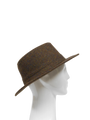 Harris Tweed Fedora Hat - Brown Mix