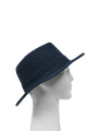 Harris Tweed Fedora Hat - Navy Herringbone