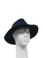 Harris Tweed Fedora Hat - Navy Herringbone
