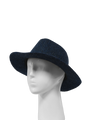 Harris Tweed Fedora Hat - Navy Herringbone
