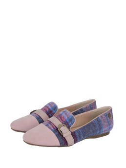 Harris Tweed Fiona Shoe - Pink/Blue Tartan