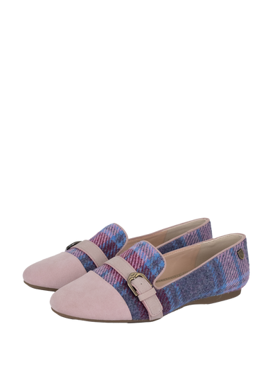 Harris Tweed Fiona Shoe - Pink Blue