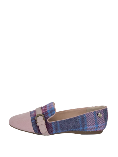 Harris Tweed Fiona Shoe - Pink Blue