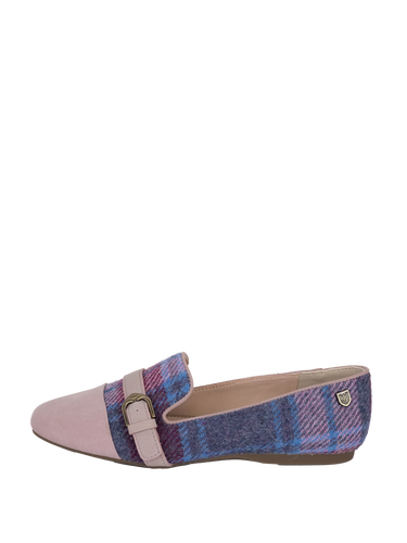 Harris Tweed Fiona Shoe - Pink Blue