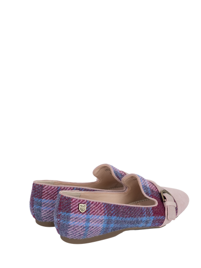Harris Tweed Fiona Shoe - Pink Blue