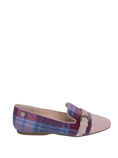 Harris Tweed Fiona Shoe - Pink Blue