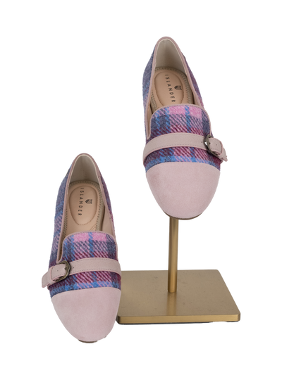 Harris Tweed Fiona Shoe - Pink Blue