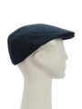 Harris Tweed Flat Cap Navy Herringbone (FW3302)