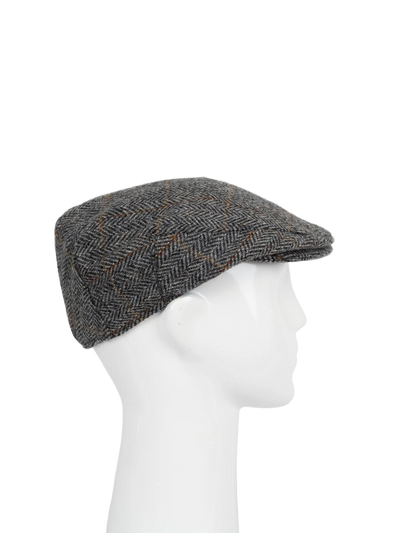 Harris Tweed Flat Cap - Grey HB w/OC (PJ)