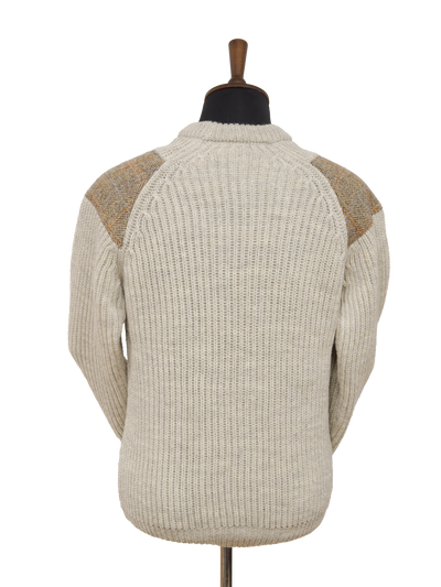 Gamekeeper Chunky Crew Neck Jumper Light Grey