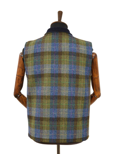 Harris Tweed Gilet Denim Sage