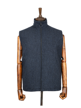 Harris Tweed Gilet - Navy Herringbone