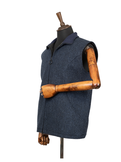 Harris Tweed Gilet - Navy Herringbone