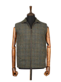 Harris Tweed Gilet - Green Herringbone With Overcheck