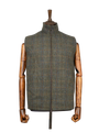 Harris Tweed Gilet - Green Herringbone With Overcheck