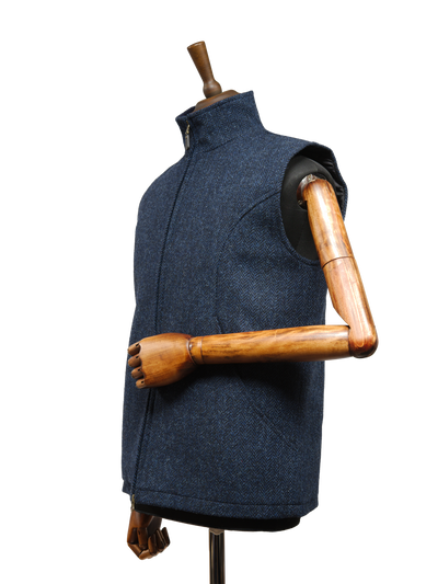 Harris Tweed Gilet Navy Herringbone