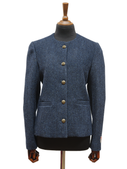 Harris Tweed Grace Jacket Navy Herringbone