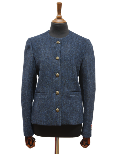 Harris Tweed Grace Jacket Navy Herringbone