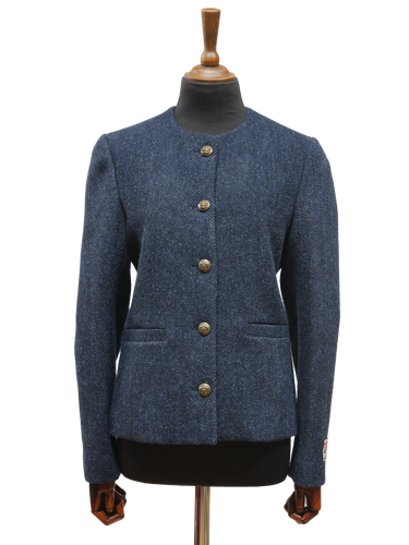 Harris Tweed Grace Jacket Navy Herringbone