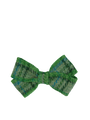 Harris Tweed Hair Clip Bow - Green with Overcheck