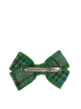 Harris Tweed Hair Clip Bow - Green with Overcheck