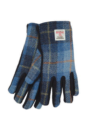Harris Tweed Ladies Isla Fleece Gloves - Blue Pastels