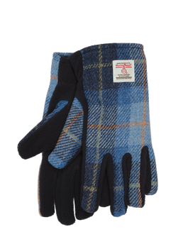 Harris Tweed Ladies Isla Fleece Gloves Blue Pastels
