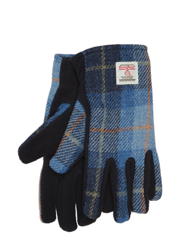 Harris Tweed Ladies Isla Fleece Gloves - Blue Pastels