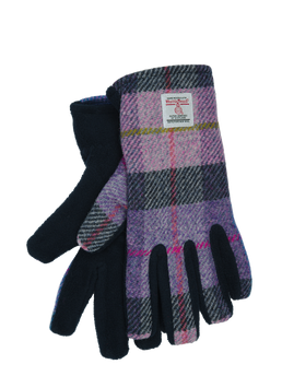 Harris Tweed Ladies Isla Fleece Gloves Lilac Pastels