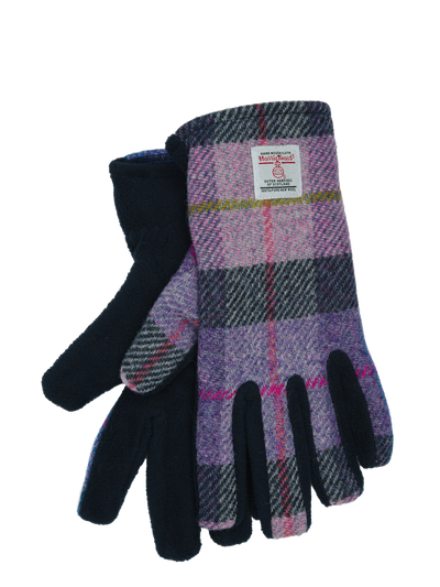 Harris Tweed Ladies Isla Fleece Gloves Lilac Pastels