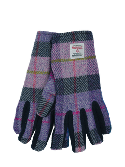 Harris Tweed Ladies Isla Fleece Gloves Lilac Pastels