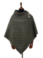 Harris Tweed Ladies Celtic Cape Green Herringbone With Overcheck