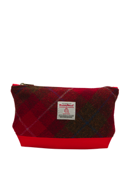 Harris Tweed Washbag A001 (C) (Red)