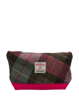 Harris Tweed Washbag A0254 (C) (Dark Pink)