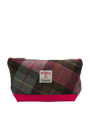 Harris Tweed Washbag - A0254 (C) (Dark Pink)