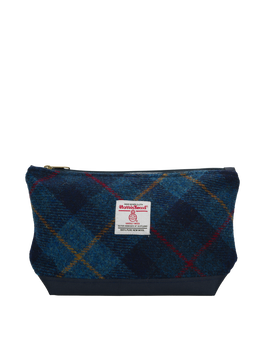 Harris Tweed Washbag A075 (C) (Navy)