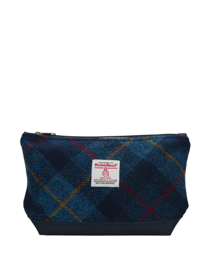 Harris Tweed Washbag - A075 (C) (Navy)