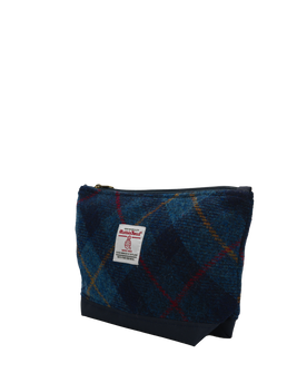 Harris Tweed Washbag A075 (C) (Navy)