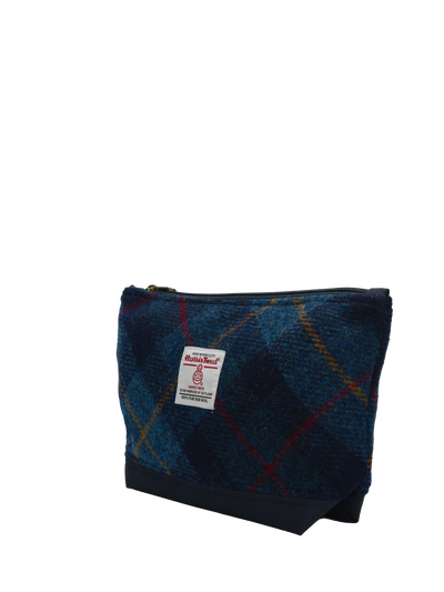 Harris Tweed Washbag - A075 (C) (Navy)