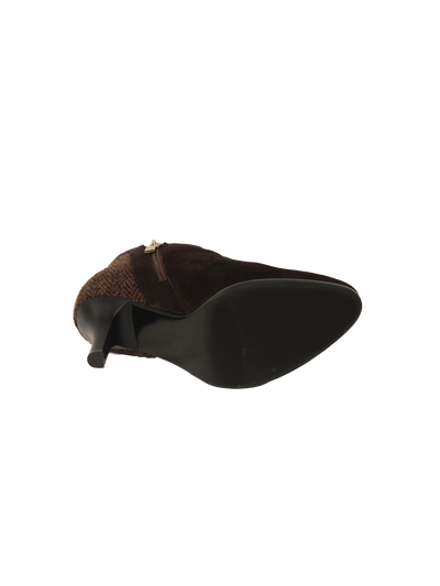 Harris Tweed Ankle Boots Coffee Herringbone