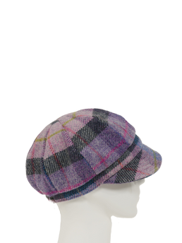 Harris Tweed Baker Boy Hat Lilac Pastels