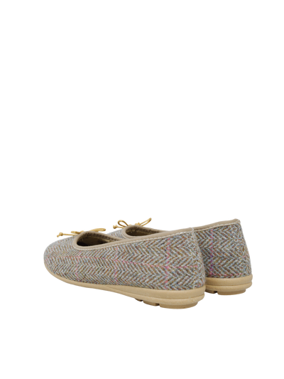 Harris Tweed Ballerina Pumps Pink Check