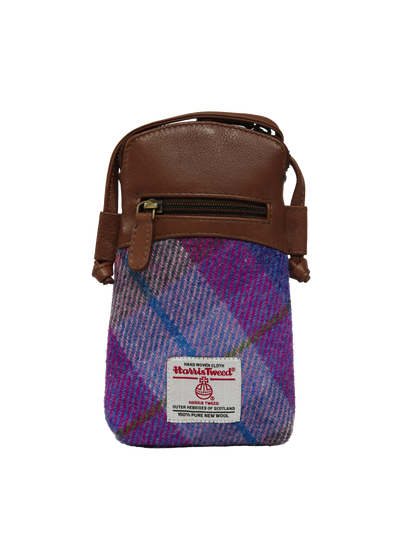 Harris Tweed Barvas Bag A0114 (Brown Leather)