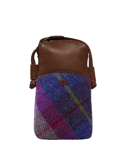 Harris Tweed Barvas Bag A0114 (Brown Leather)