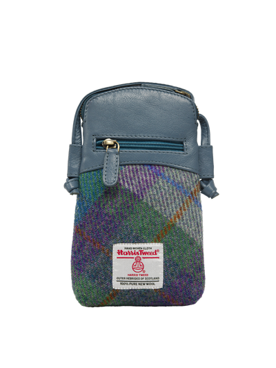 Harris Tweed Barvas Bag A0173 (Blue Leather)