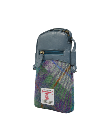 Harris Tweed Barvas Bag A0173 (Blue Leather)